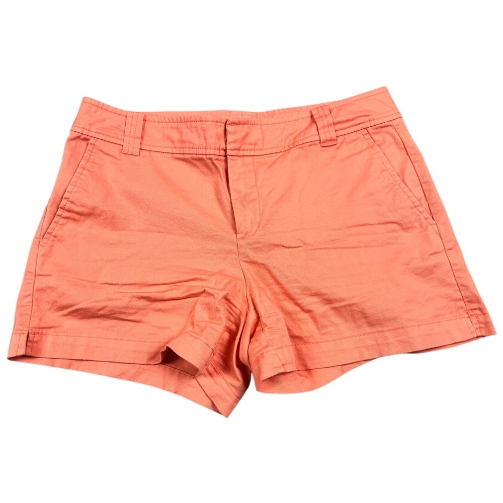 New York and Company Coral Orange Cotton Stretch Chino Shorts Womens Size 4